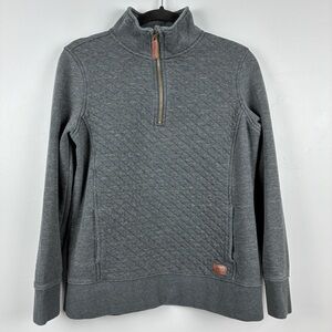 LL Bean Womens Quilted Pullover Med‎ Gray Gorpcore Quiet Luxury Minimalist Cozy